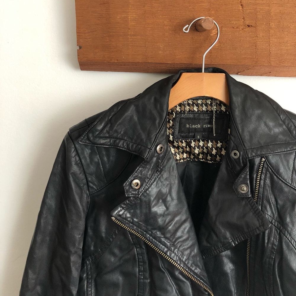 Black Rivet Leather Motorcycle Jacket